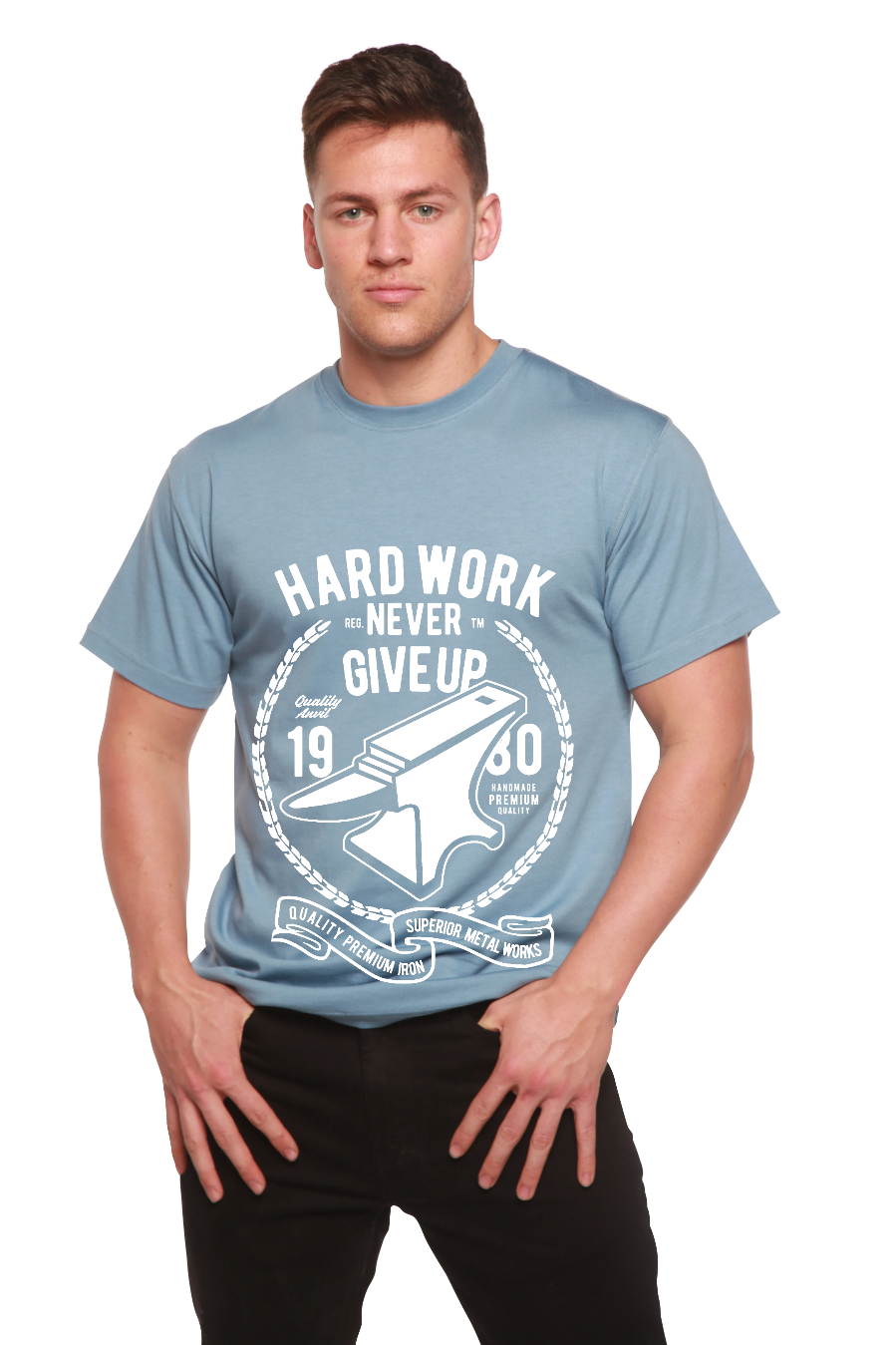 Hard Work Anvil Men's Bamboo Viscose/Organic Cotton Short Sleeve Graphic T-Shirt