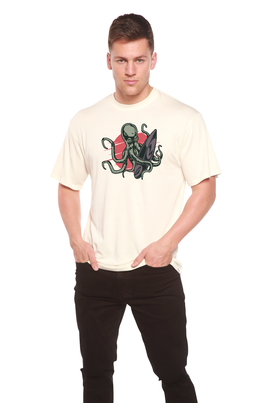 Octopus Men's Bamboo Viscose/Organic Cotton Short Sleeve Graphic T-Shirt