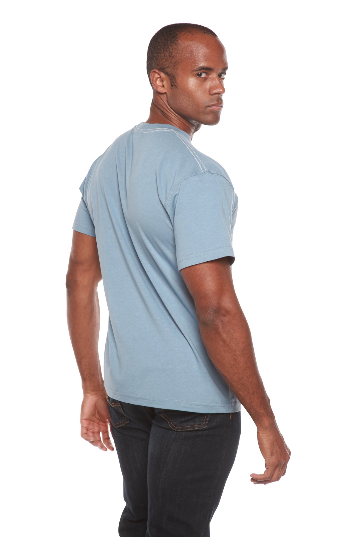 Men's Bamboo Viscose/Organic Cotton Short Sleeve Contrast Stitch T-Shirt